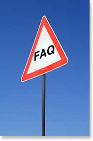 Frequently Asked Questions roadsign