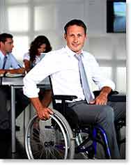 photo of a young businessman in a wheelchair