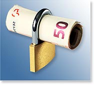 Note Euro et cadenas